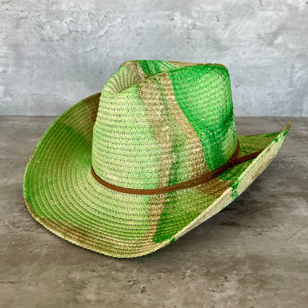 JRW Hand Made Cowboy Rodeo Green Gold Hat Band Rodeo King 7X Moss Green Open crown main image 4