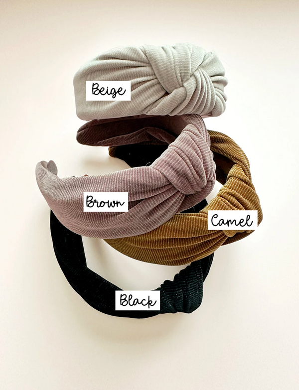 Ribbed Shimmer Top Knot Fall Headbands - 2