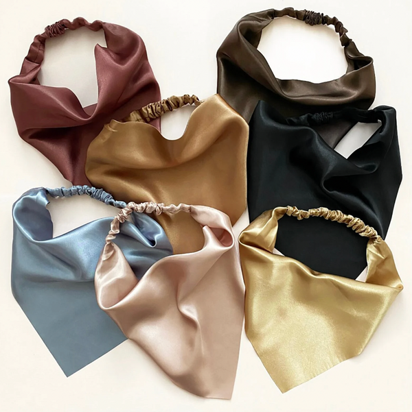 Shiny Jewel Toned Triangle Hair Bandana - 1