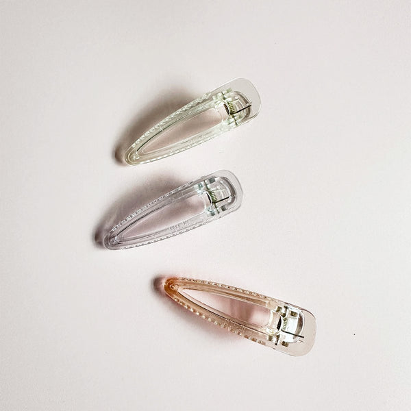 Large Translucent Mixed Pastel Clip Set - 3