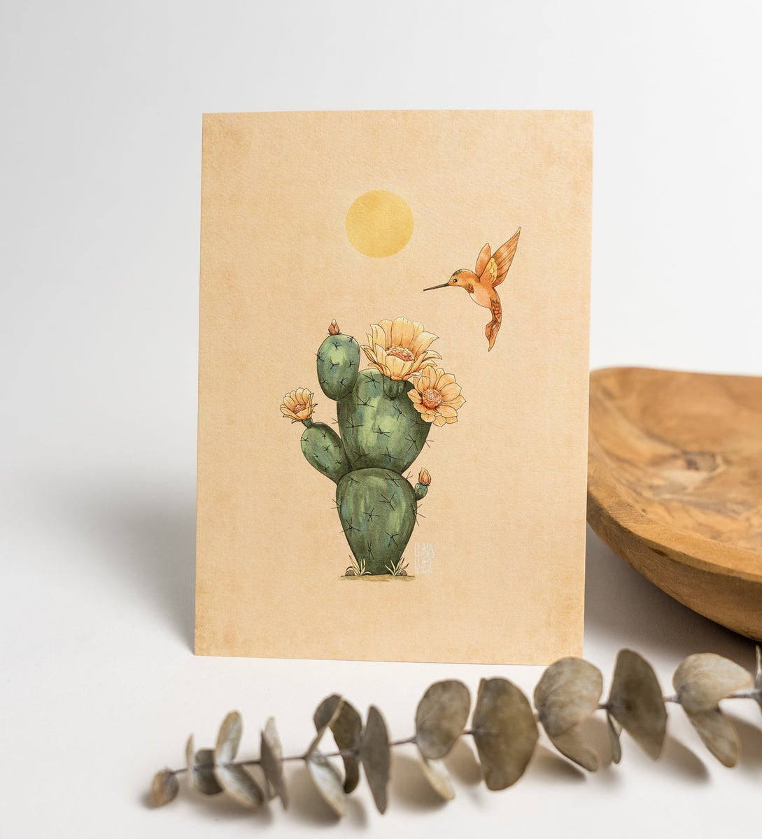 Cactus and Hummingbird Art Print – Mosaic Makers Collective