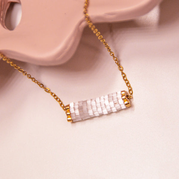 Iridescent Minimalist beaded Necklace - 2