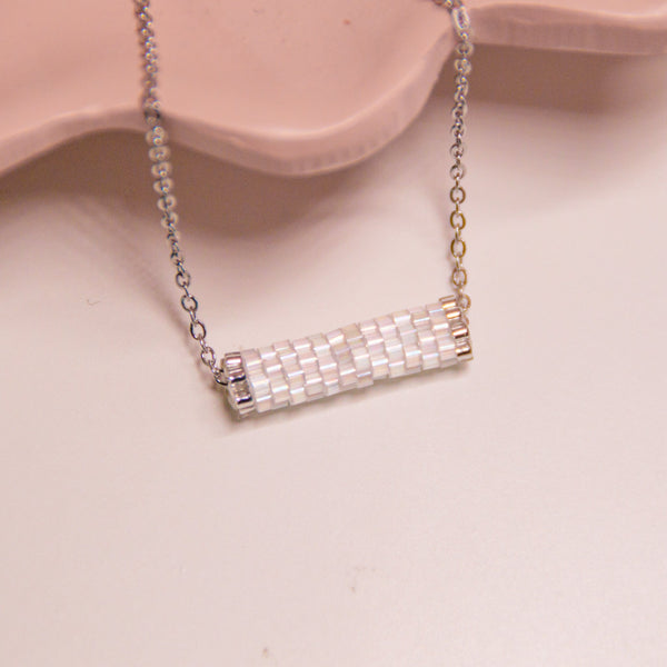 Iridescent Minimalist beaded Necklace - 11