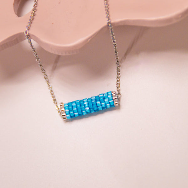 Iridescent Minimalist beaded Necklace - 13