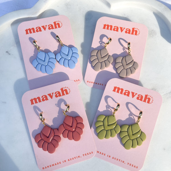 Embossed Diamond Boho Spring Earrings - 1