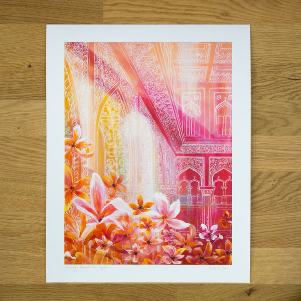 Pink South Asian Palace with Flowers Art Print