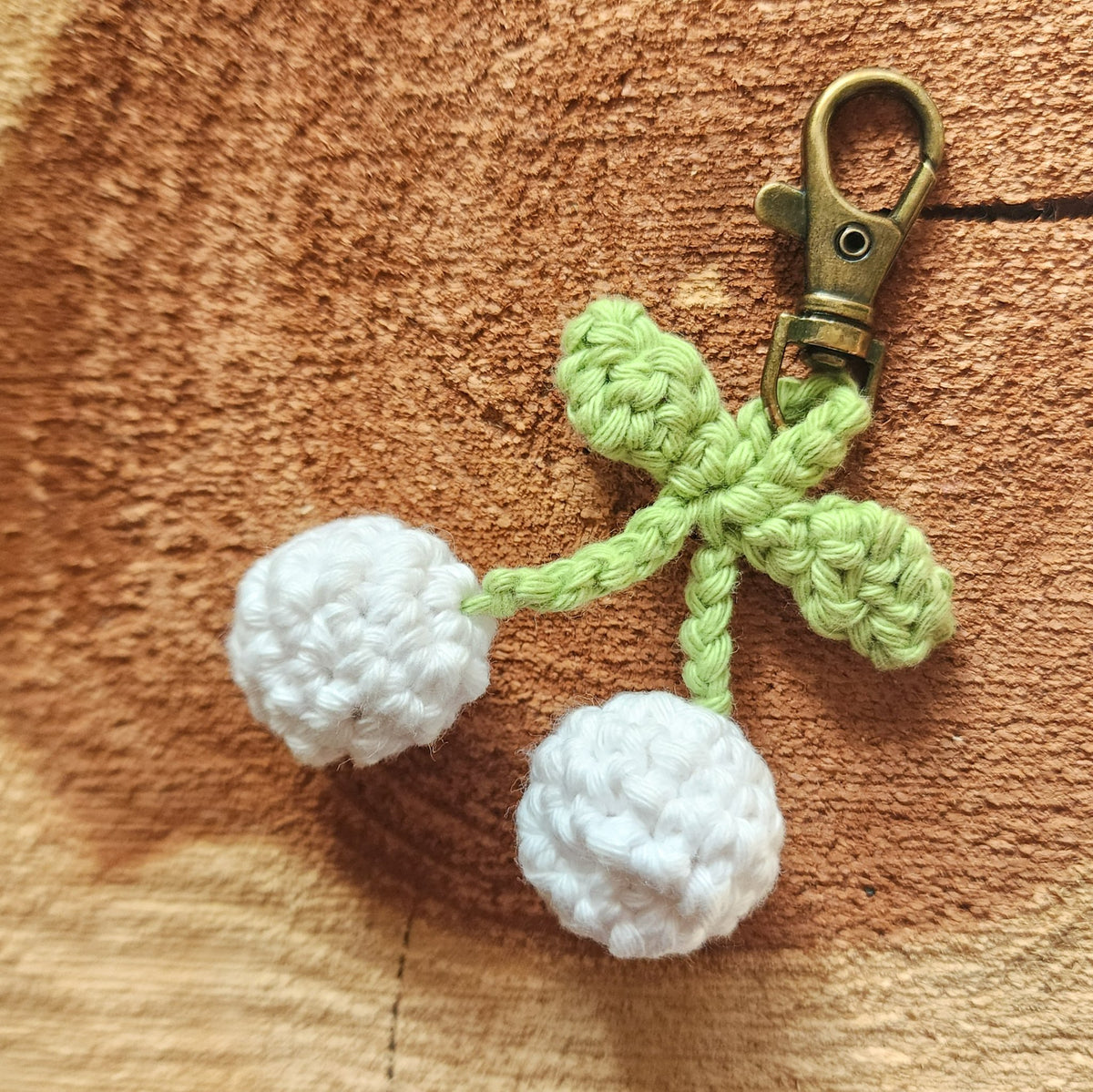 Handwoven Crochet Cherry Keychain – Mosaic Makers Collective