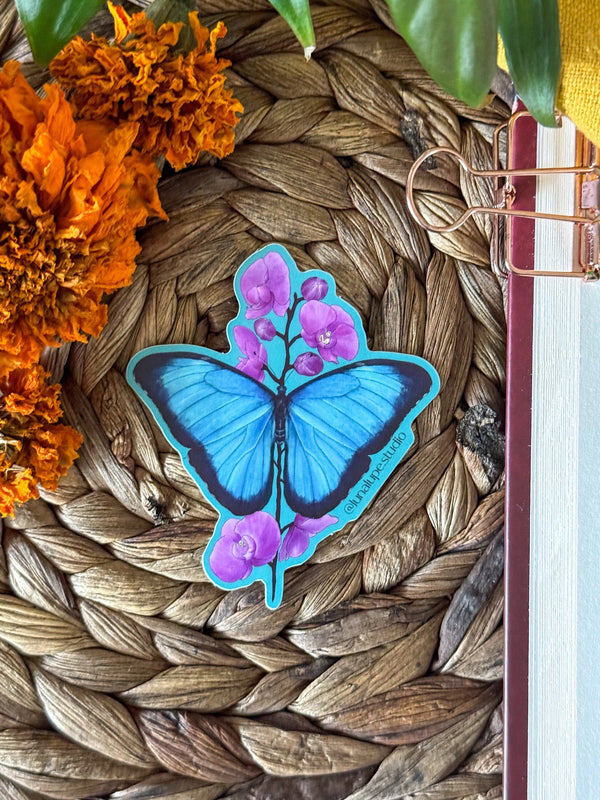 Blue Morpho Butterfly Sticker