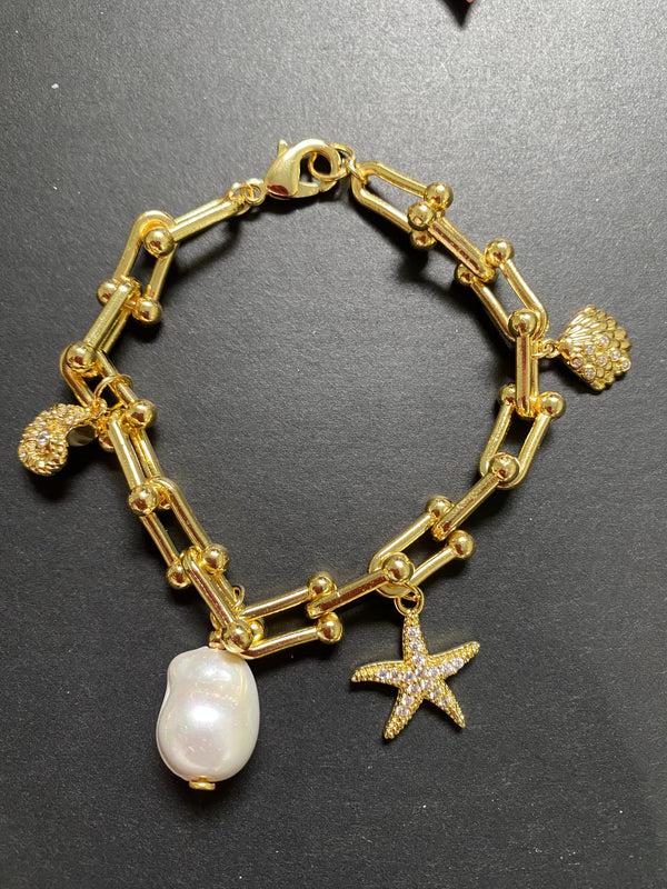 Bracelets Gemstone Crystal Bead with Charms