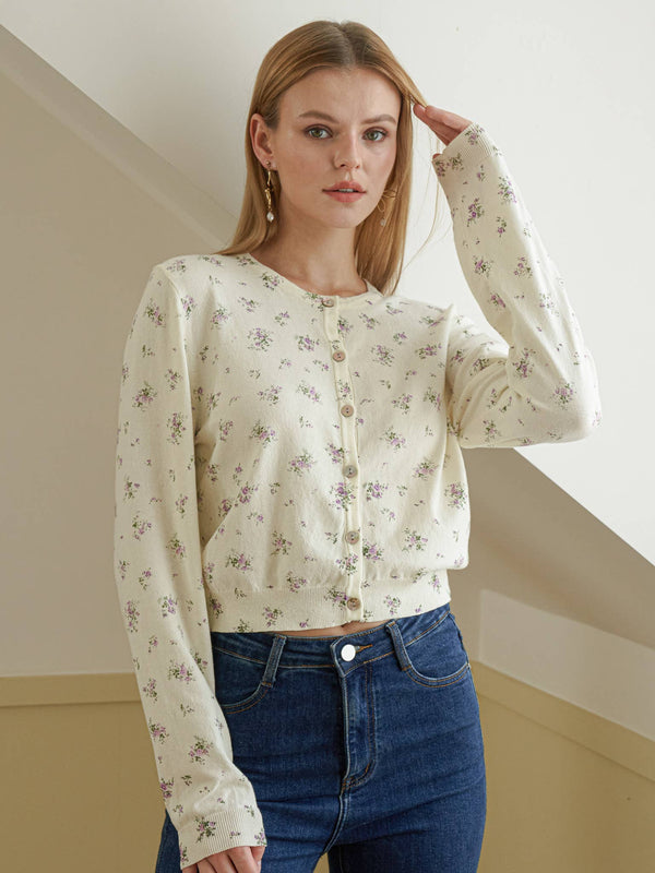 Dainty Floral Knit Cardigan