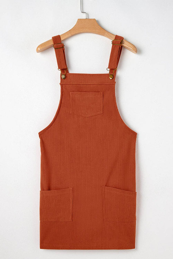 Alexis Front Pockets Corduroy Overall Dress
