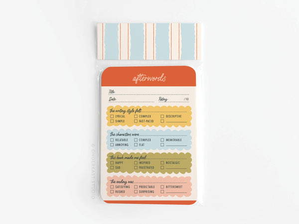 Afterwords Book Review Card Set