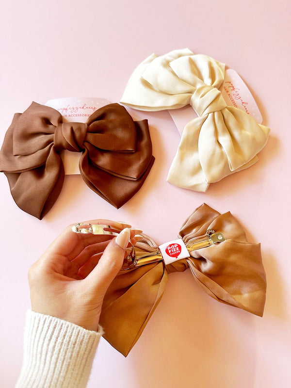 Fall Satin Bow with Spring Clip - 2