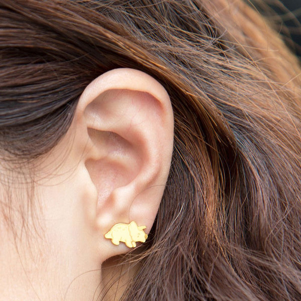 Triceratops Enamel Stud Earrings - 1
