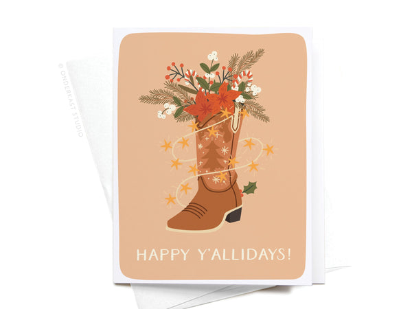 Happy Y’allidays! Cowboy Boot Greeting Card - HS