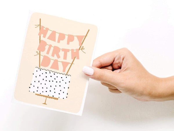 Happy Birthday Cake Topper Greeting Card - onderkast-studio