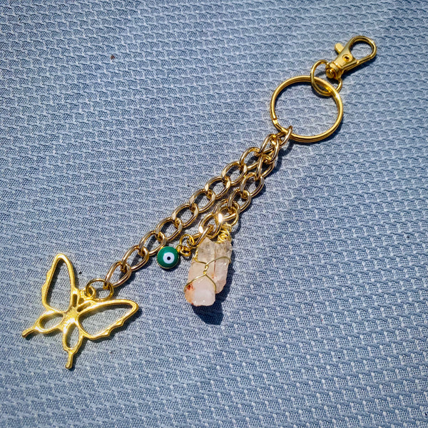 Raw Crystal Chainlink Keychains // Assorted