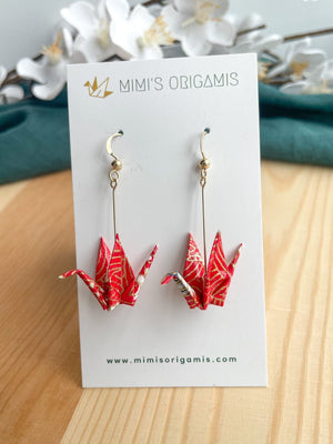 Origami Single Crane Earrings - Small - 1