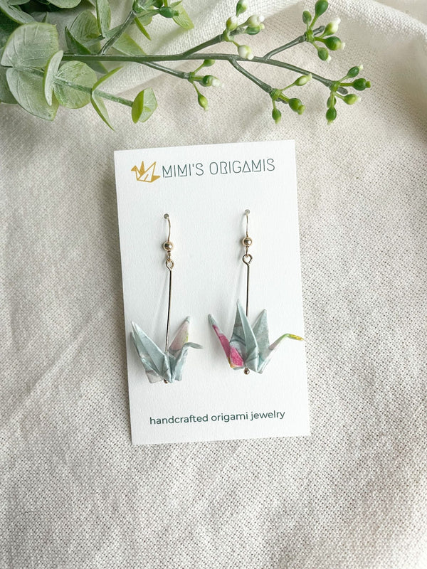 Origami Single Crane Earrings - Small - 3