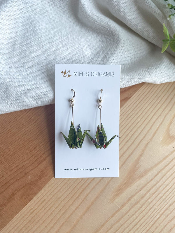 Origami Single Crane Earrings - Small - 4