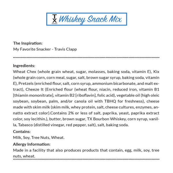 TX Bourbon Whiskey Snack Mix - 1.5oz