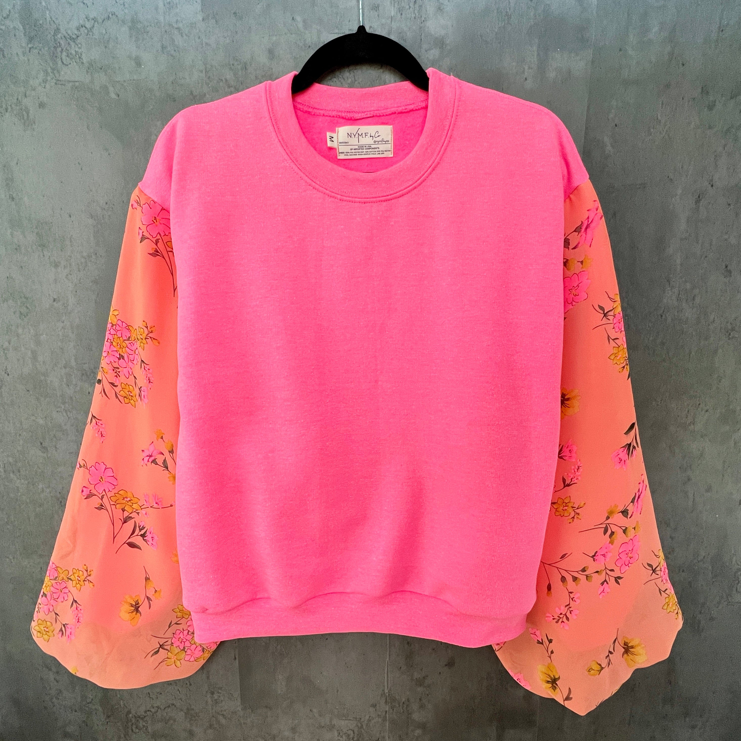 Puff Sleeve Sweatshirt - Floral Print – Mosaic Makers Collective