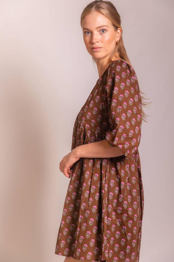 Floral Puff Sleeve Mini Dress