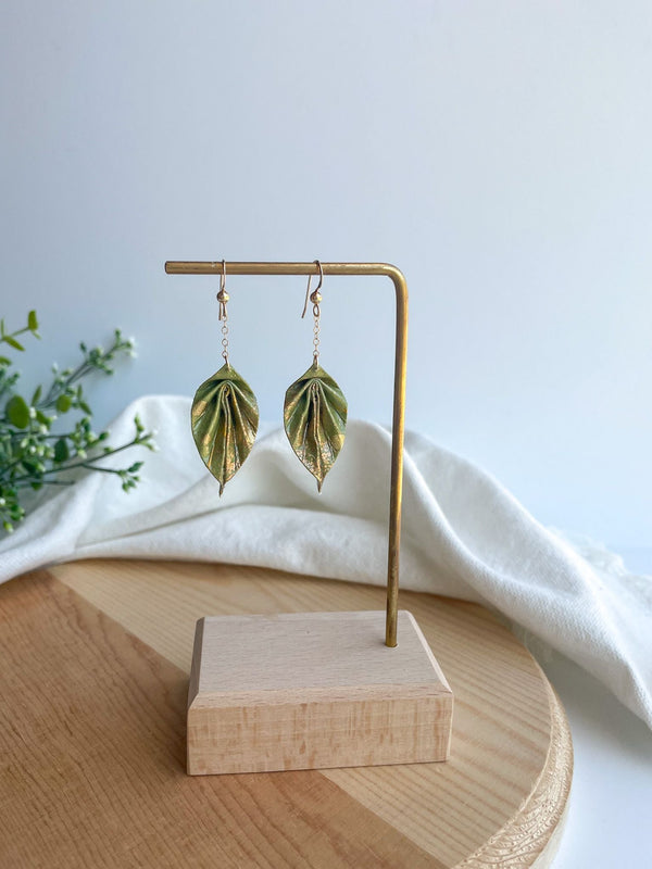 Origami Leaf Earrings - 2