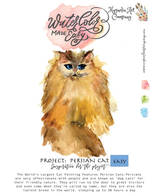 Persian Cat- Watercolor Kit- Watercolor Made Easy - 1