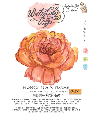 Peony Flower Watercolor Kit- Watercolor Made Easy - 1