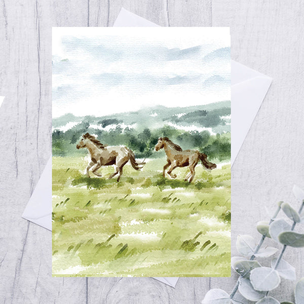 Horses in the wild -Greeting card - 1