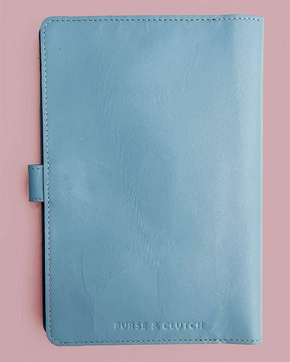 Light Blue Leather Journal Cover – Mosaic Makers Collective