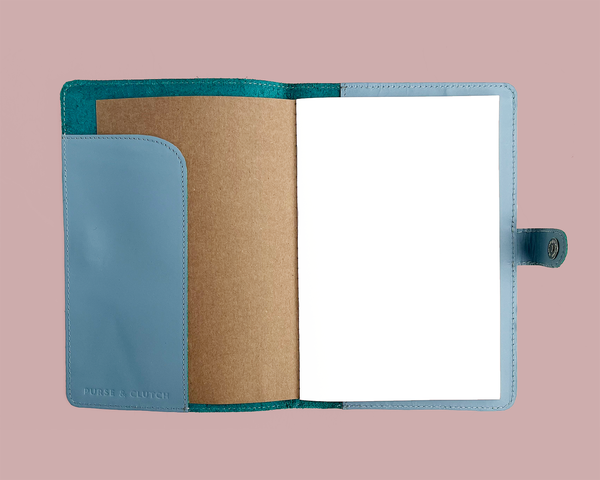 Light Blue Leather Journal Cover - 4