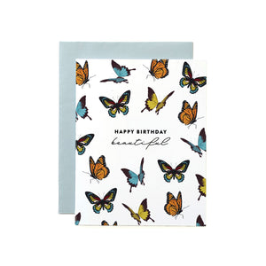 Happy Birthday Beautiful, Butterflies Card - 1