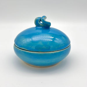 Turquoise Dish with Lid - 1