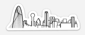 Dallas skyline black and white sticker - 1