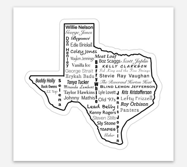 Texas Born Musicians sticker  - 1