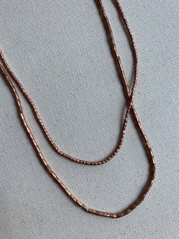 Sourced Textile Metal layering necklace - 2