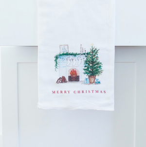 Fireplace Christmas Tea Towel - 1