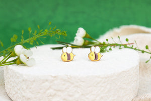 Li'l Busy Bee Enamel Earrings - 1