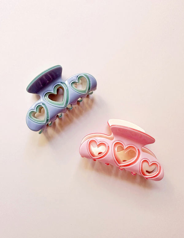 Small Cutout Heart Hair Claw Clip - 1