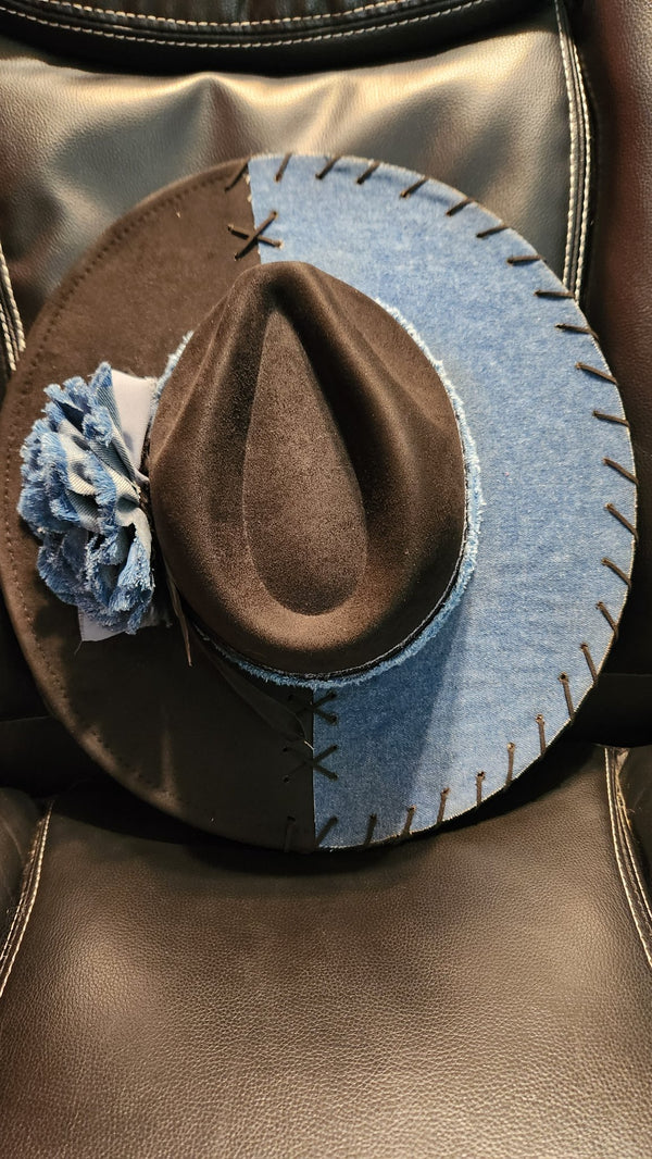 Black and Blue Jeans Hat