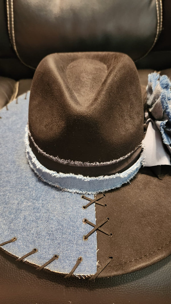 Black and Blue Jeans Hat