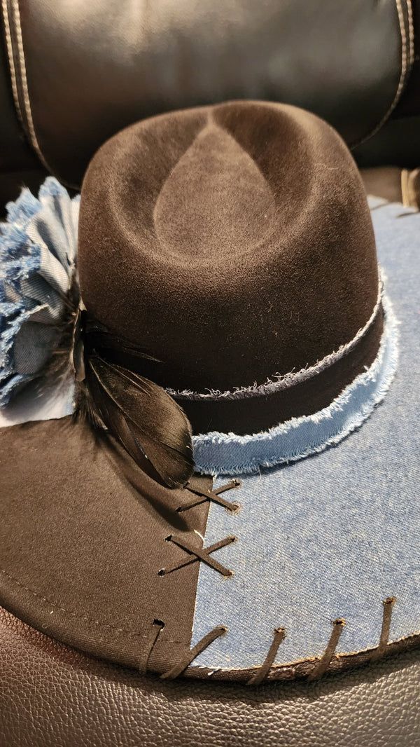 Black and Blue Jeans Hat