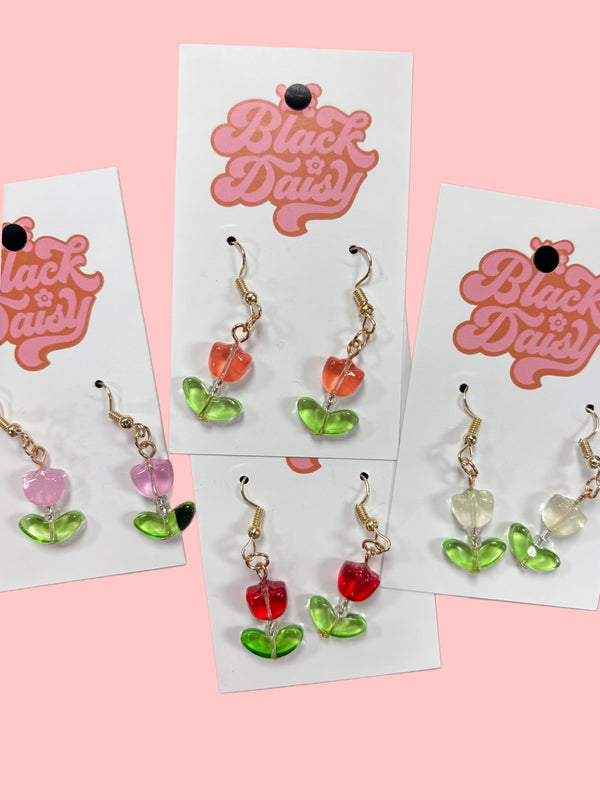 Beaded Tulip Earrings
