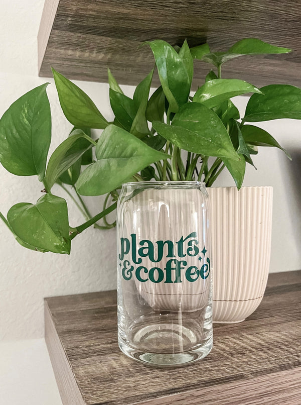Plants and Coffee Can Glass Cup