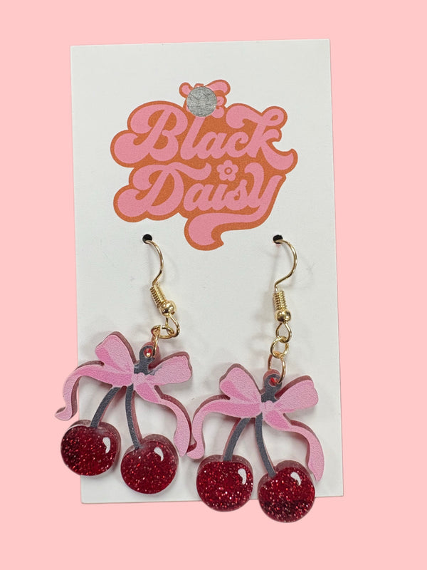Cherry Bow Earrings
