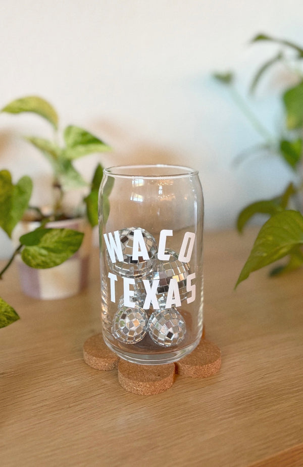 Waco Texas Glass Can Cup