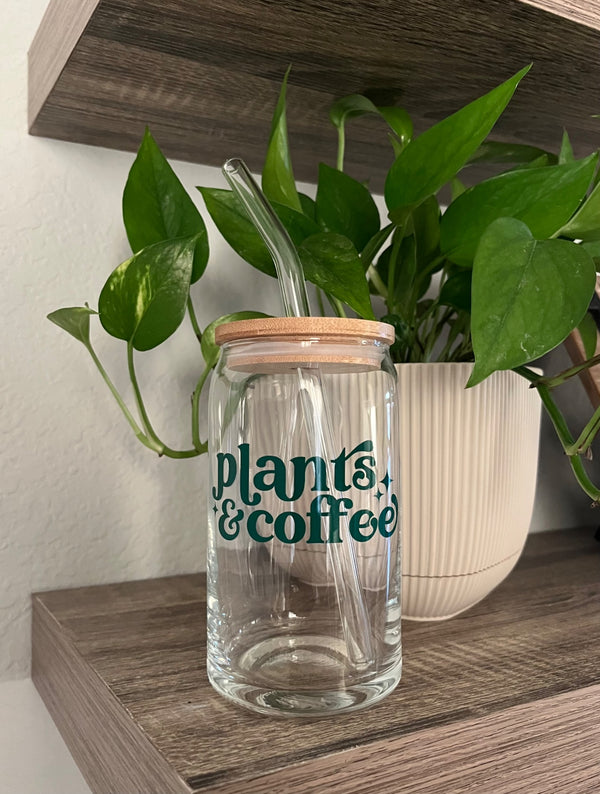 Plants and Coffee Can Glass Cup