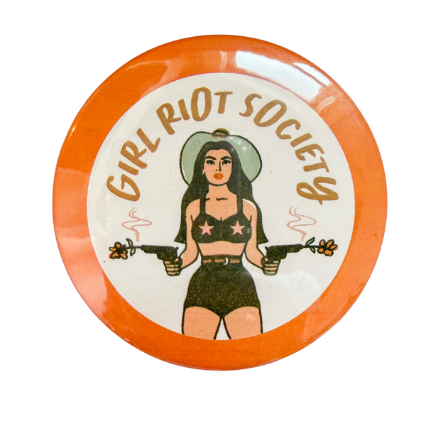 Girl Riot Society Round Pin - Angelina